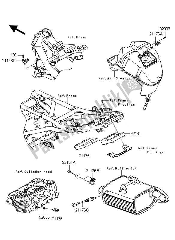 Todas las partes para Inyección De Combustible de Kawasaki ER 6F ABS 650 2010