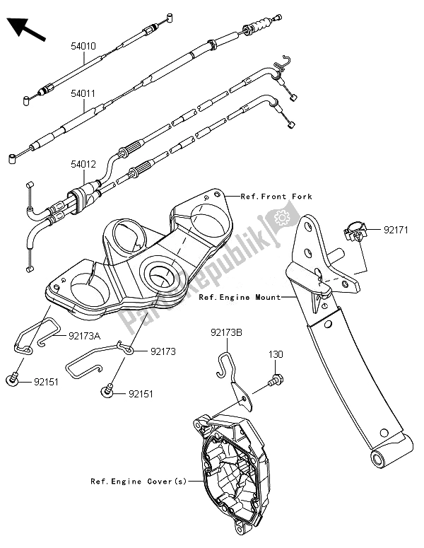 All parts for the Cables of the Kawasaki ZX 1000 SX ABS 2014