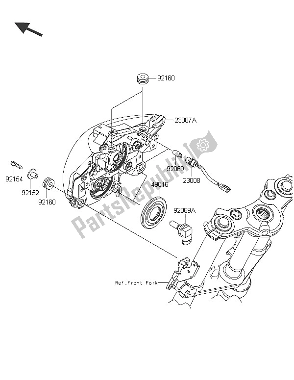 Todas as partes de Farol (s) do Kawasaki ER 6N ABS 650 2016