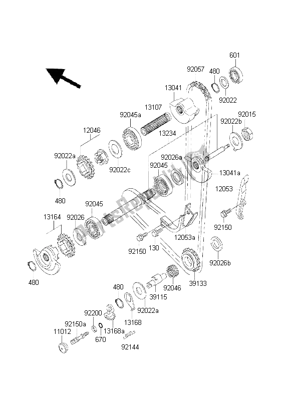 All parts for the Balancer of the Kawasaki KLR 650 2001