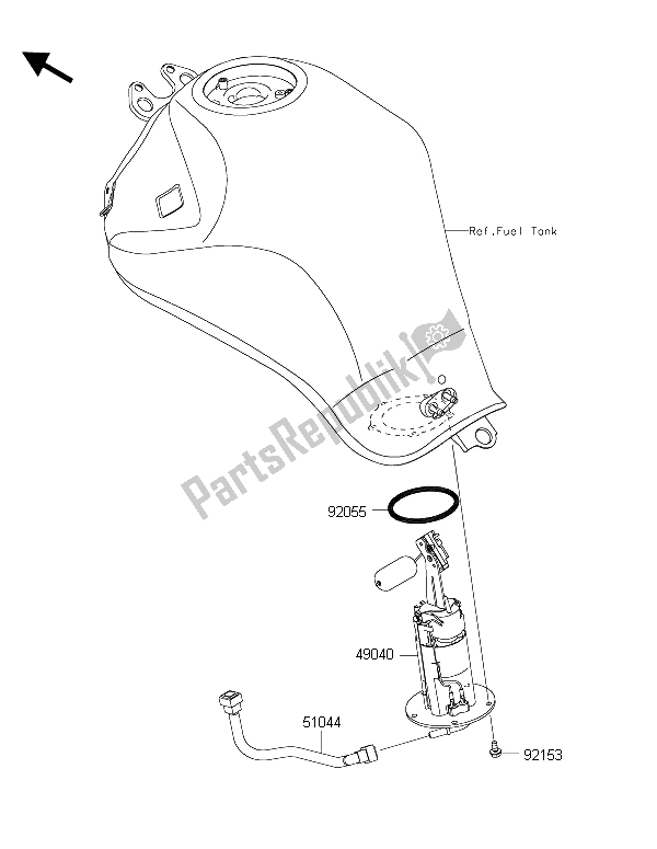 Wszystkie części do Pompa Paliwowa Kawasaki ER 6F 650 2015