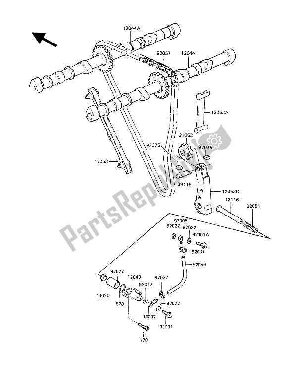 Tutte le parti per il Albero A Camme (s) E Tenditore del Kawasaki Z 1300 1988