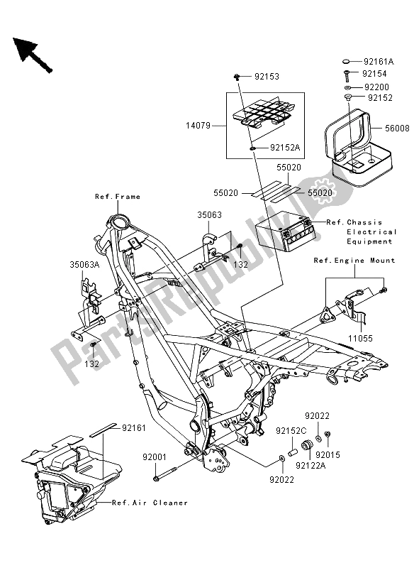 Todas as partes de Acessórios De Quadro do Kawasaki D Tracker 125 2013