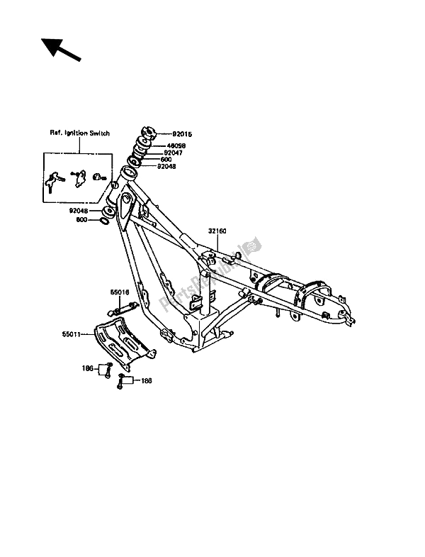 Alle onderdelen voor de Kader van de Kawasaki KE 100 1992