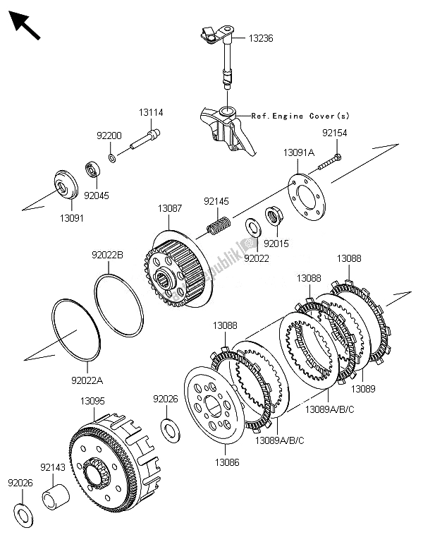 Toutes les pièces pour le Embrayage du Kawasaki KLX 250 2014