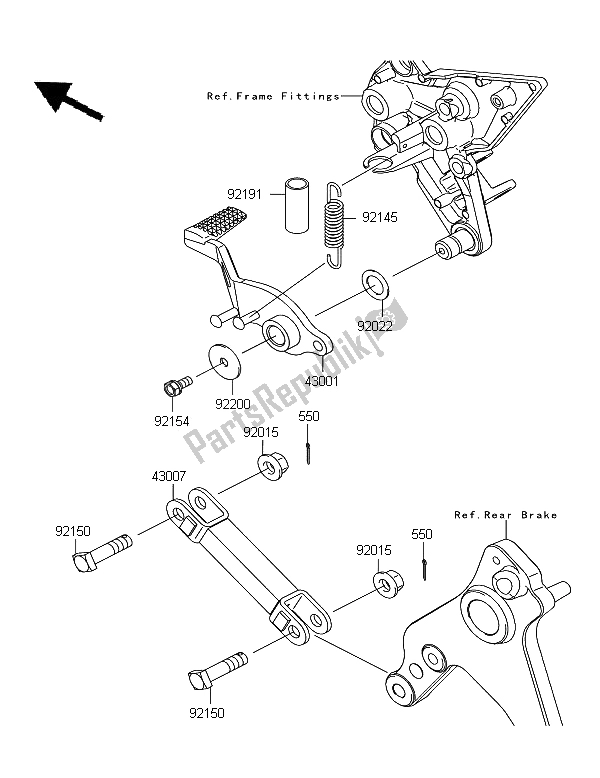 Todas las partes para Pedal De Freno de Kawasaki Z 1000 SX 2012