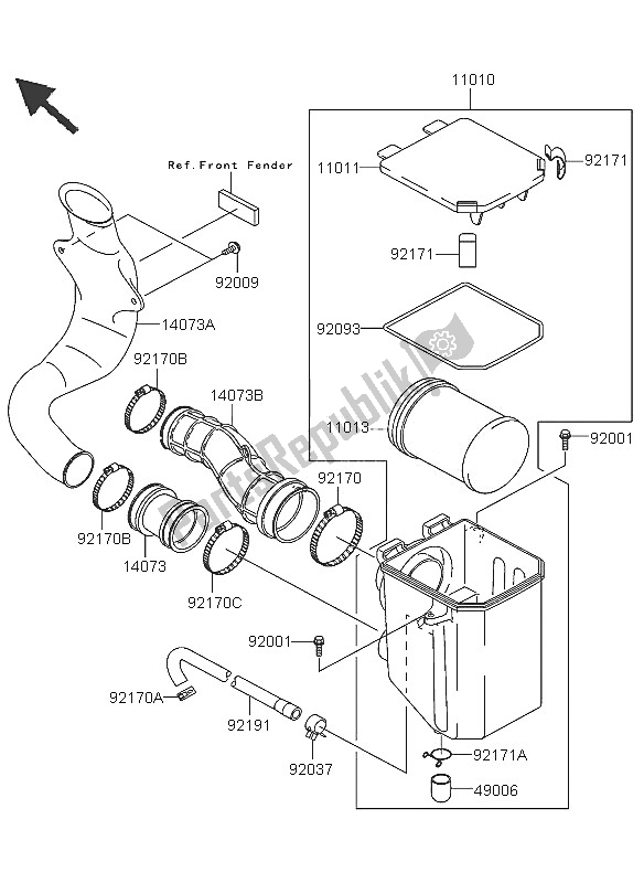 Tutte le parti per il Filtro Dell'aria del Kawasaki KVF 360 2005