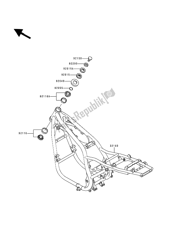 Todas las partes para Marco de Kawasaki Zephyr 750 1992