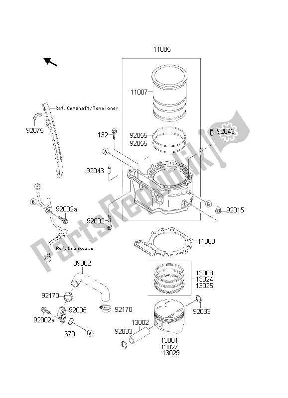 Todas las partes para Cilindro Y Pistón (es) de Kawasaki KLR 650 2002