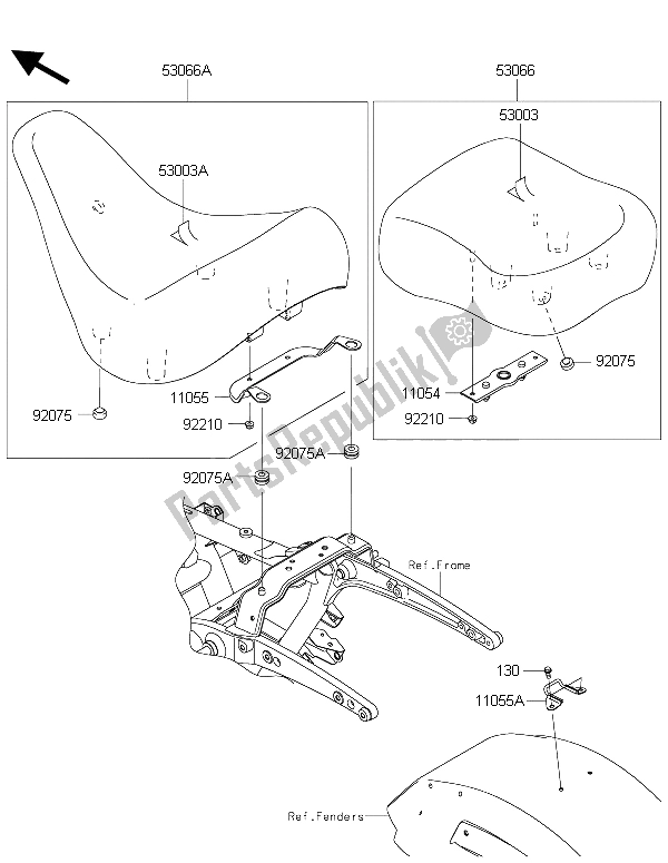 All parts for the Seat of the Kawasaki Vulcan 1700 Nomad ABS 2015