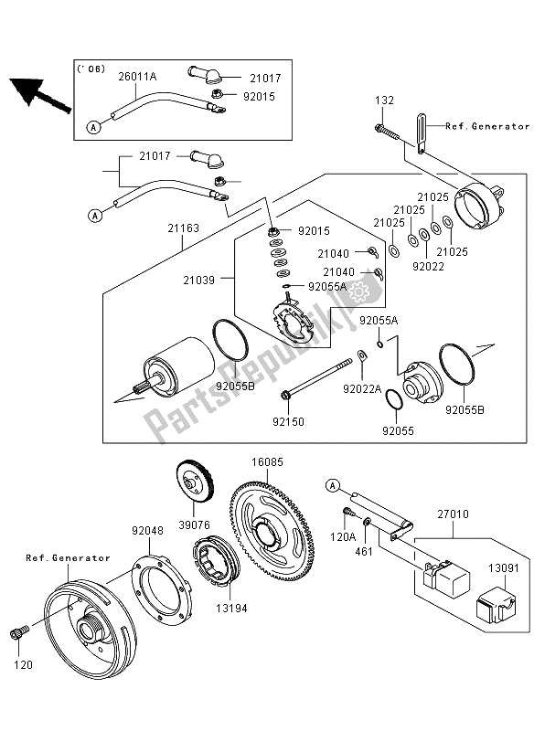 Todas las partes para Motor De Arranque de Kawasaki KVF 650 4X4 2006