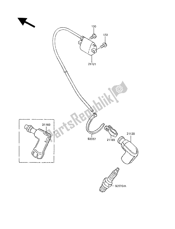 Tutte le parti per il Sistema Di Accensione del Kawasaki KX 60 1986