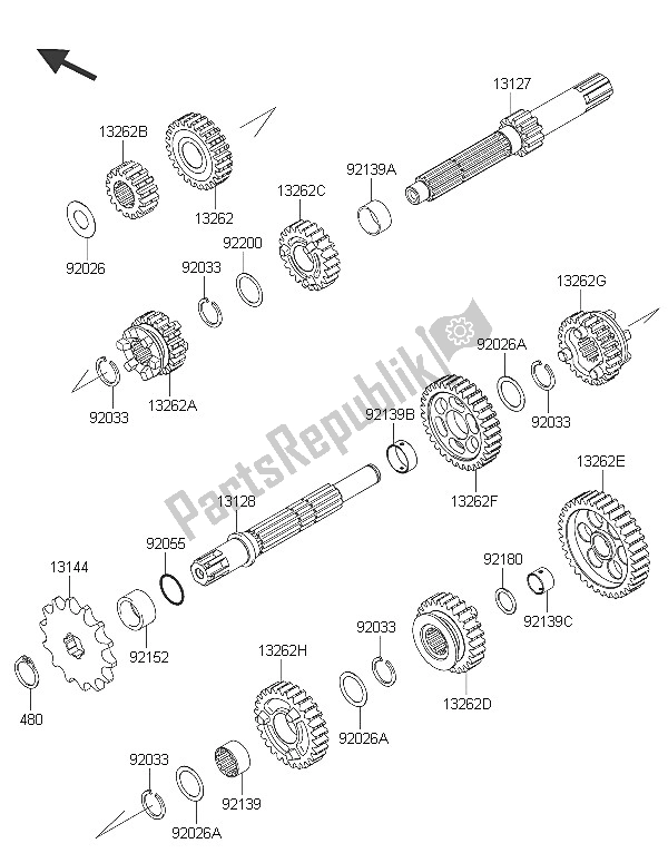 Toutes les pièces pour le Transmission du Kawasaki D Tracker 150 2016