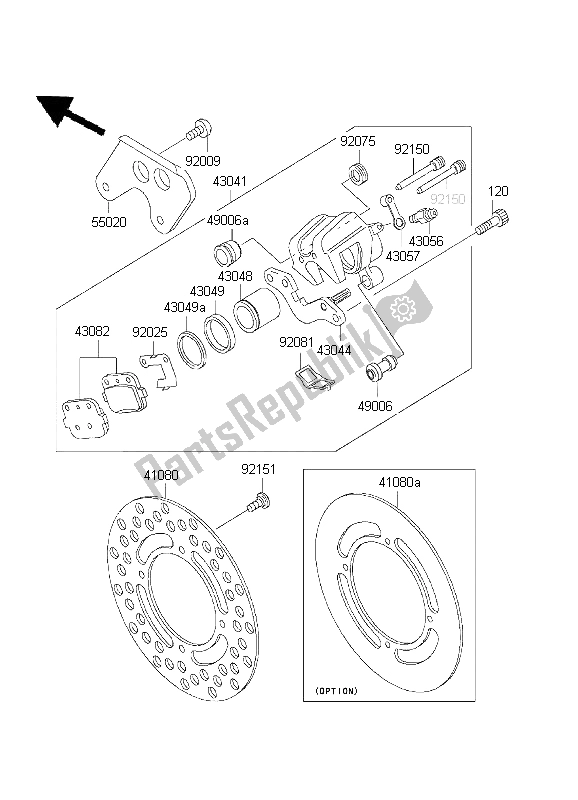 Toutes les pièces pour le Frein Arriere du Kawasaki KX 85 SW 2003