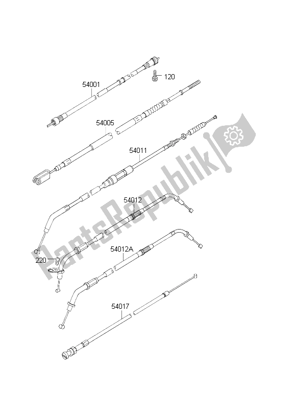 All parts for the Cables of the Kawasaki VN 800 Classic 2004