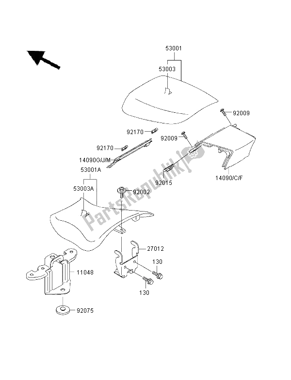 Toutes les pièces pour le Siège du Kawasaki Ninja ZX 6R 600 1997