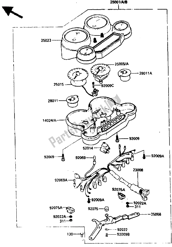 Toutes les pièces pour le Mètre du Kawasaki GPZ 600R 1986