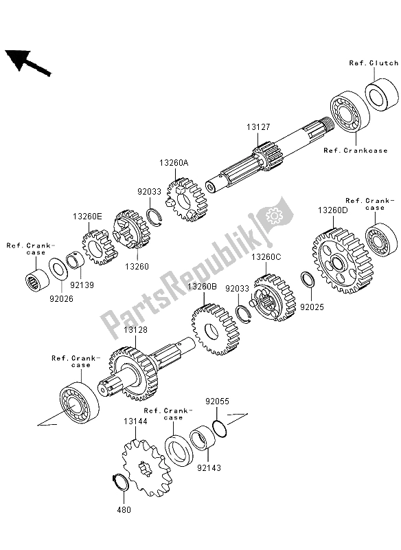 Tutte le parti per il Trasmissione del Kawasaki KLX 110 2003