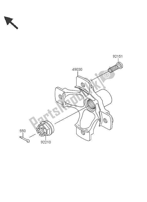 Tutte le parti per il Mozzo Posteriore del Kawasaki KFX 700 2005