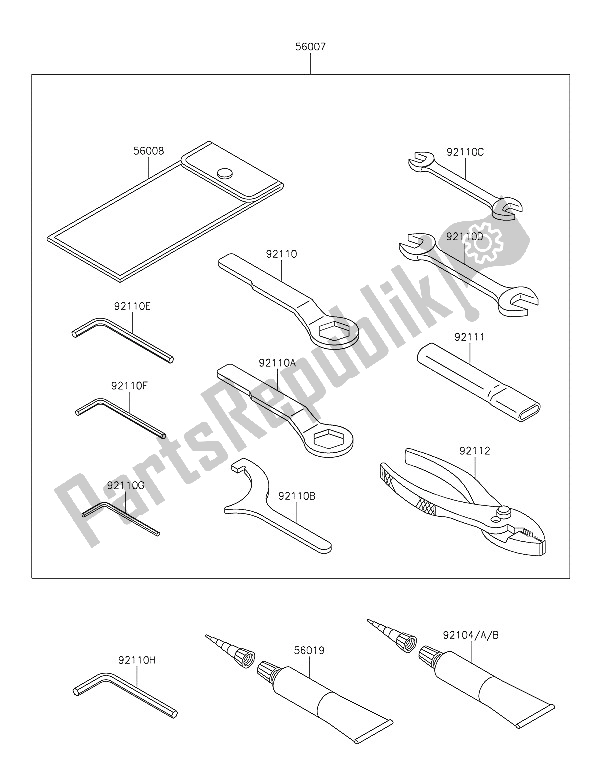 All parts for the Owners Tools of the Kawasaki Vulcan S ABS 650 2016