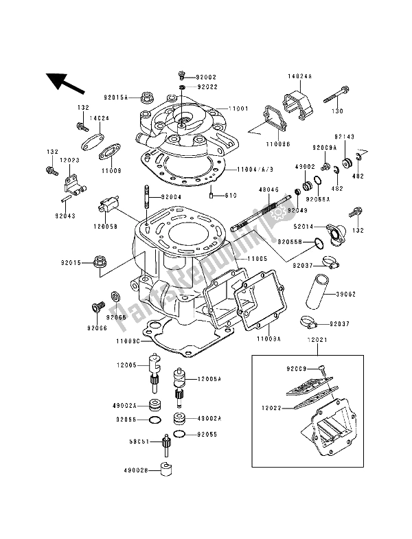 Toutes les pièces pour le Culasse Et Cylindre du Kawasaki KX 500 1992