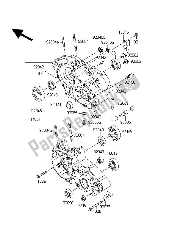 Todas as partes de Bloco Do Motor do Kawasaki KDX 200 1999