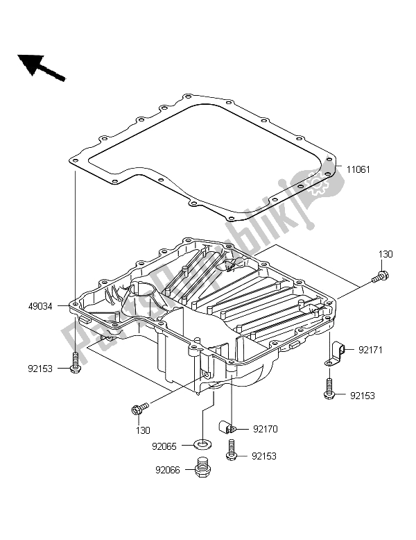 All parts for the Oil Pan of the Kawasaki Z 750R 2012