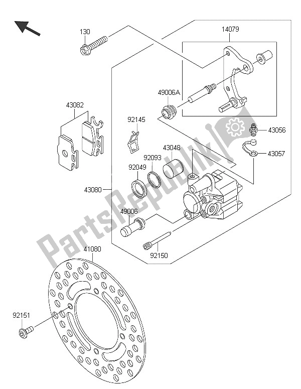 All parts for the Front Brake of the Kawasaki KX 65 2016