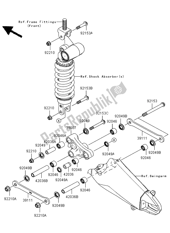 Toutes les pièces pour le Suspension du Kawasaki Ninja ZX 6R 600 2012