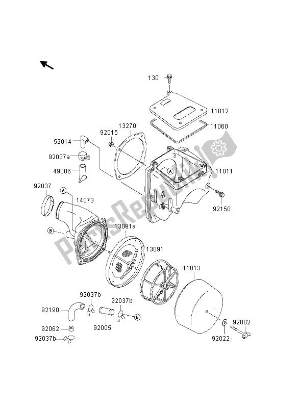 Todas las partes para Filtro De Aire de Kawasaki KLX 300R 1997