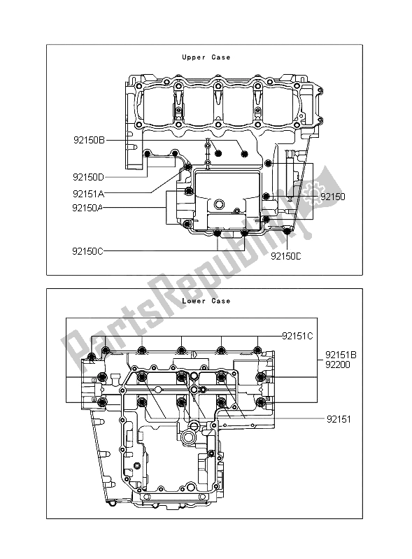 Wszystkie części do Wzór ? Rub Skrzyni Korbowej Kawasaki Z 750S 2006