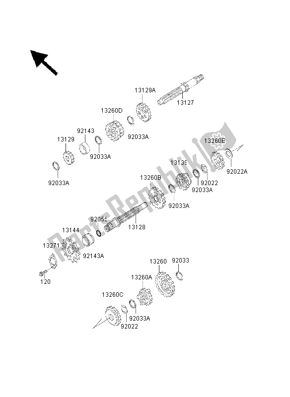 Toutes les pièces pour le Transmission du Kawasaki Eliminator 125 2000