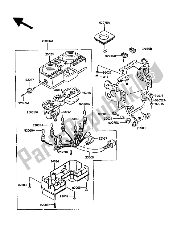 Tutte le parti per il Meter (s) del Kawasaki KLR 250 1989