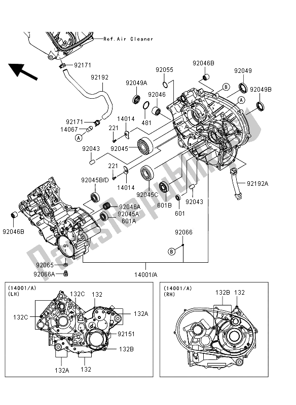 Tutte le parti per il Carter del Kawasaki KVF 750 4X4 EPS 2012