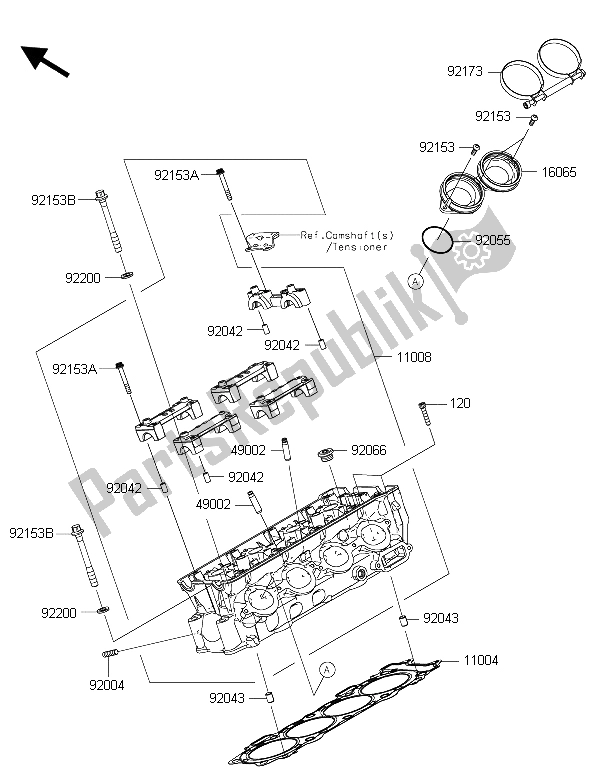 Todas las partes para Cabeza De Cilindro de Kawasaki Ninja ZX 10R 1000 2015