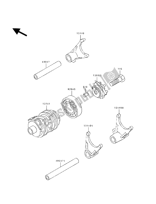 Toutes les pièces pour le Tambour De Changement De Vitesse Et Fourche (s) De Changement De Vitesse du Kawasaki KX 80 SW LW 1994