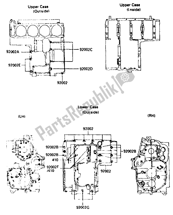 All parts for the Crankcase Bolt Pattern of the Kawasaki GPZ 900R 1985