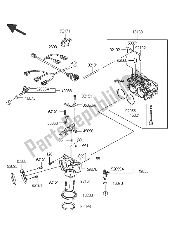 Todas las partes para Acelerador de Kawasaki VN 2000 2005