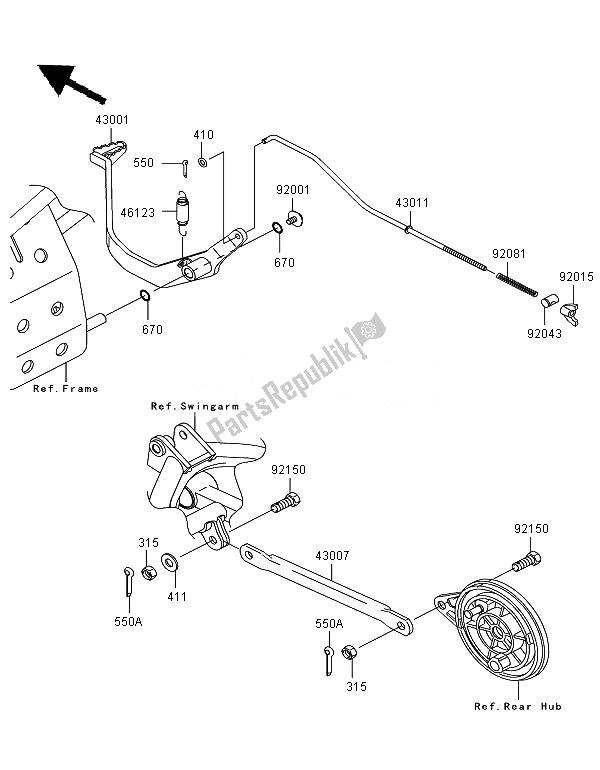 Todas las partes para Pedal De Freno de Kawasaki KLX 110 2007