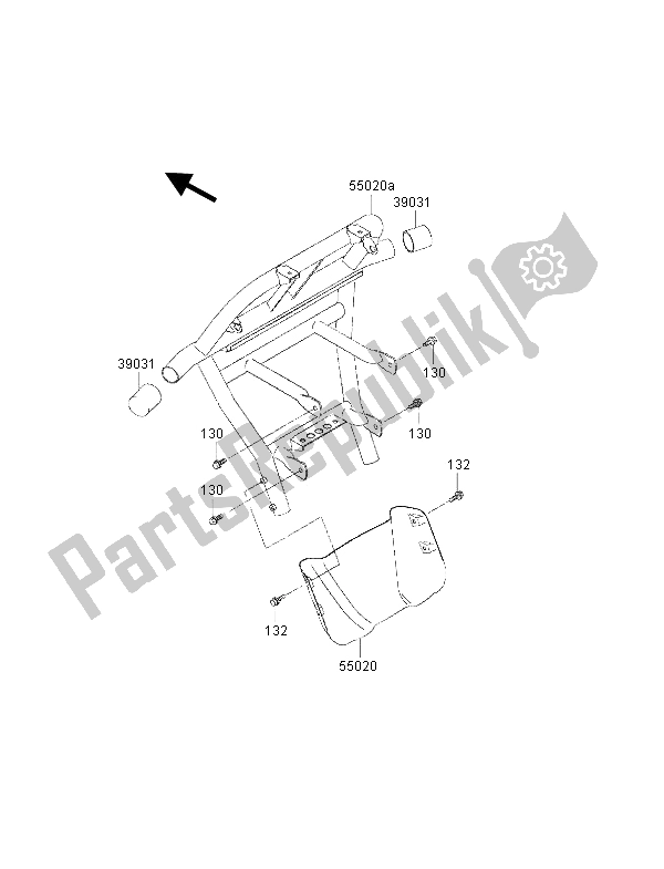 All parts for the Guard of the Kawasaki KVF 300 2001