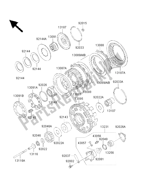 All parts for the Clutch of the Kawasaki VN 1500 Drifter 2002