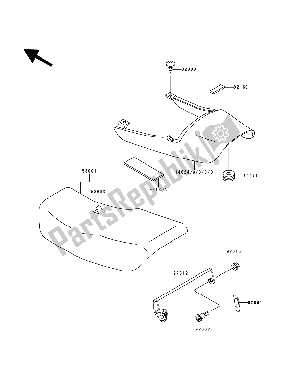 Toutes les pièces pour le Siège du Kawasaki Zephyr 750 1992