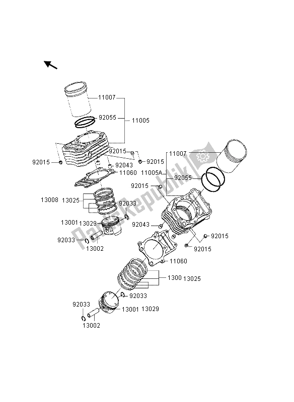 All parts for the Cylinder & Piston(s) of the Kawasaki VN 800 1995