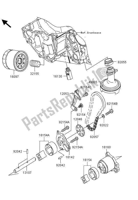 Toutes les pièces pour le La Pompe à Huile du Kawasaki ER 6N ABS 650 2013