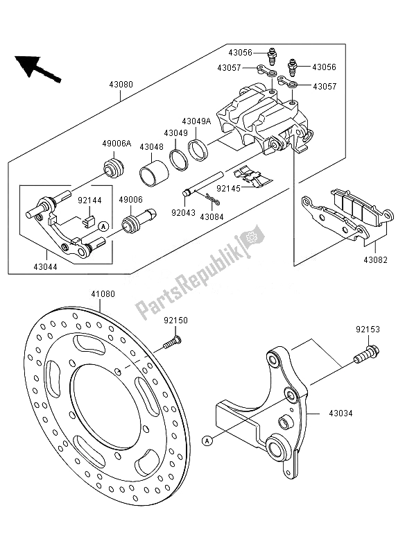 Tutte le parti per il Freno Posteriore del Kawasaki VN 1700 Voyager ABS 2010 Tutte le parti per il Freno Posteriore del Kawasaki VN 1700 Voyager ABS 2010