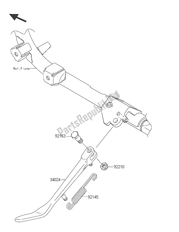 All parts for the Stand(s) of the Kawasaki Vulcan 900 Custom 2016