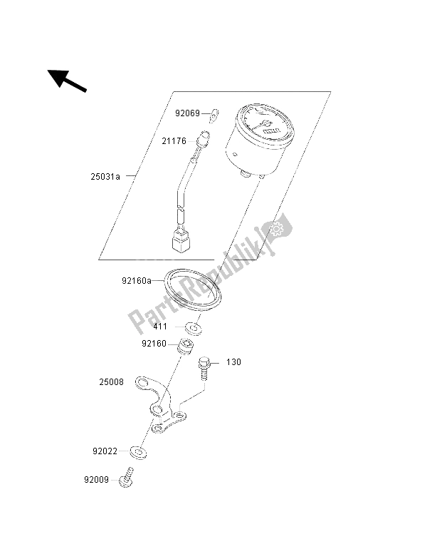 All parts for the Meter of the Kawasaki KVF 400 2002