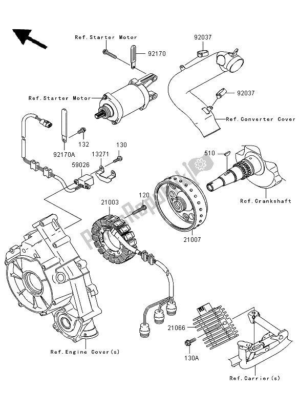 Tutte le parti per il Generatore del Kawasaki KVF 750 4X4 2011