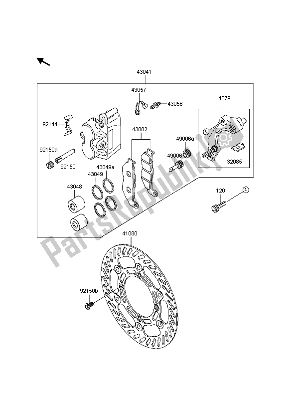 Alle onderdelen voor de Voor Rem van de Kawasaki KDX 200 1997