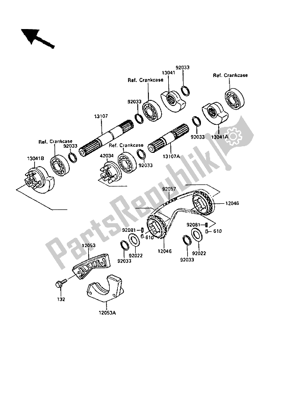 Todas as partes de Balanceador do Kawasaki KLR 250 1989